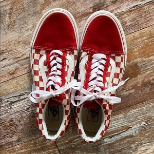 Vans Classic Red and White Checkered Shoes